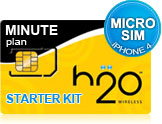 BuyH2O GSM Minutes Starter Kit for Apple iPhone 4 (Micro-SIM) on Long Distance Post Webstore