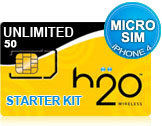 H2O GSM Unlimited Starter Kit for Apple iPhone 4 (Micro-SIM)