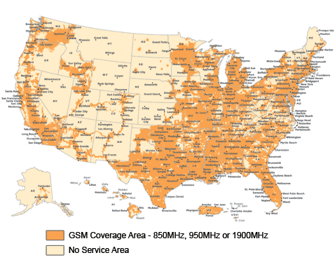 Mobile USA GSM coverage map