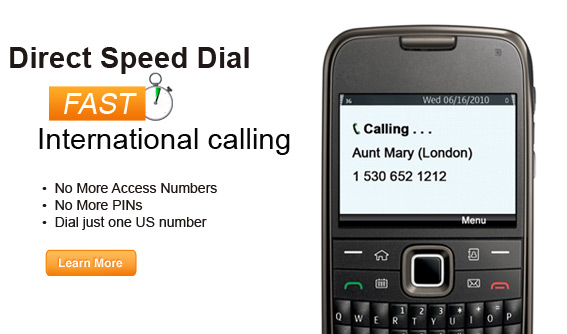 Direct Speed Dial for Prepaid Long Distance